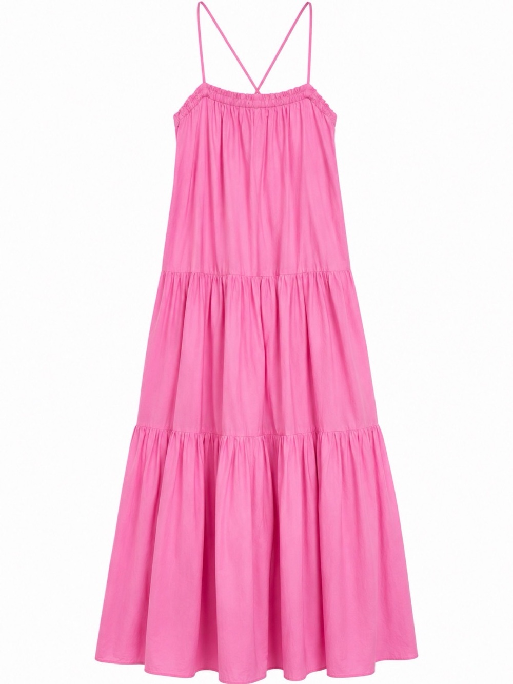 Mango pink maxi dress in stretch light cotton xs
